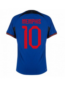 Moški Nogometna dresi replika Nizozemska Memphis Depay #10 Gostujoči SP 2022 Kratek rokav